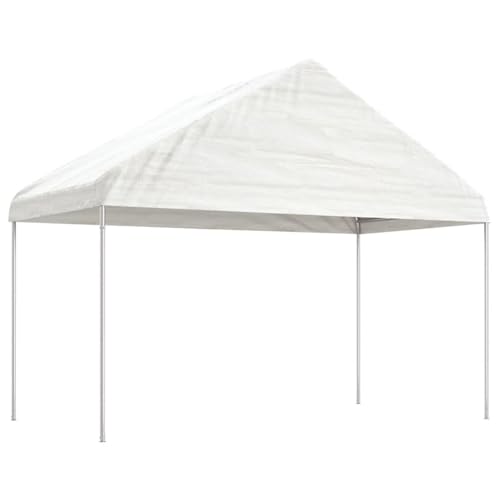 Cenador con Techo Polietileno Blanco 4,08x2,23x3,22 m, Xichuzi Cenadores para Jardin, Pergolas De Jardin, Carpas De Jardin, Carpas para Exteriores, Carpa Jardin Exterior 362637