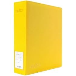 Vault X Large Trading Card Ring Binder 900 Cards Exo-Tec (Yellow) | Holds 900 standard-size cards on 3 D-rings. Compatible with 9-pocket refill pages. Padded, water-resistant Exo-Tec cover.