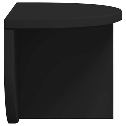 Étagère murale noire en bois bibliothèque suspendue compacte - 7