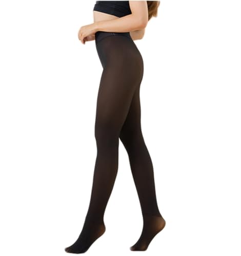 Image of VINICUNCA Winter Warm Fleece Lined Tights, Fake Translucent pantyhose Thick Thermal Leggings Pants