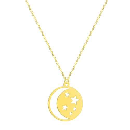 Collier lune chaîne dorée idée cadeau d'anniversaire idéale femme