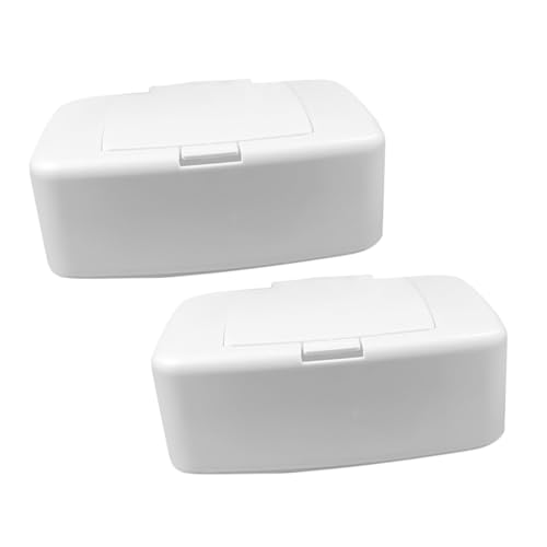 IWOWHERO 2Pcs Refillable Wipes Dispenser Compact Wipe Holder for Travel Versatile Wet Tissues Storage Case Lightweight and Practical Design for Home Office and Care