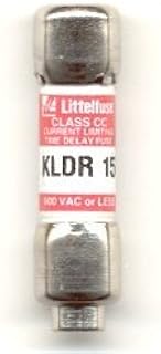 Littelfuse KLDR-15 (KLDR15) or KLDR015, 15Amp (15A) 600V Slow Blow Class CC Cartridge Fuse