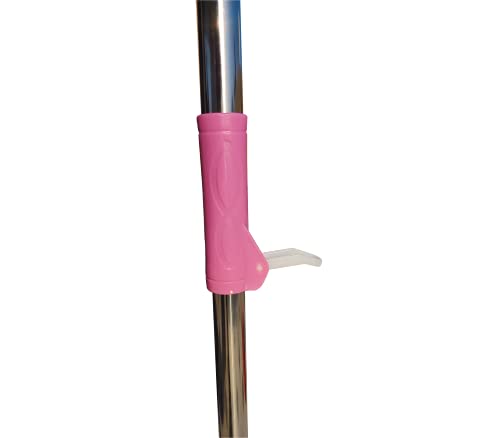 Image of Stainless Steel Magic Spin Mop Floor Cleaner Stick Rod 360 Degree Rotating Spin Mop Handle (Pink).