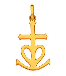 Pendentif Croix Camarguaise or jaune le bijou robuste qui ne ternit jamais