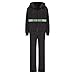 Womens Two Piece Color Block Tracksuit Lounge Zipper Hoodie Sweatshirt and Drawstring Pants Sweatpants Sweatsuit Set Black