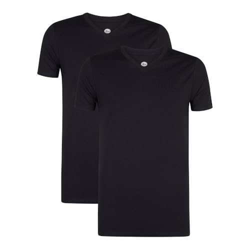 Tee SS Homme col V Petrol lot de deux t-shirts confortables pour le bureau et les loisirs
