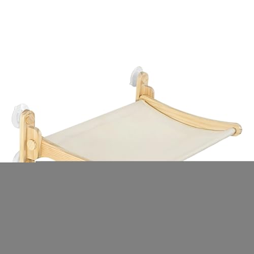 Katzenfensterhängematte | Saugnapf für Katzen | Holz abnehmbare Kätzchen- Sitzstange | für Zuhause, Wohnung, Wohnzimmer, Wand, Schlafzimmer, Eckkätzchen