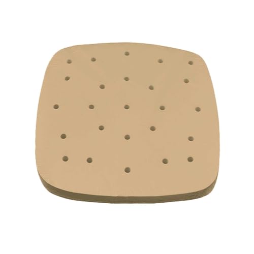 100 piezas de papel para hornear aire freider, perforado papel de vapor sulfurizado cuadrado de cocción, ideal para hornear sano, accesorios de horno, aire freír (B)