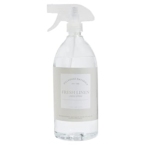 Hillhouse Naturals 1 liter Fresh Linen linen Mist .Aromatherapy Spray for Relaxation and Sleep. With scents of lemon and orange interwoven with bergamot, rose, jasmine and musk. Made in the USA Cover