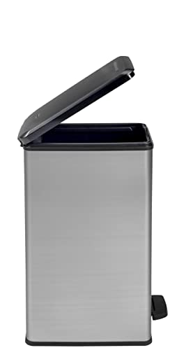 Papelera Curver Deco Slim 40L Negro/Plateado Plástico miniatura 5