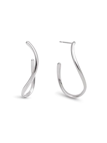 SINGULARU - Boucles d'oreilles Brisa. Acier. Style Organique avec Fermoir en Silicone et Acier Inoxydable. Bijoux pour Femme