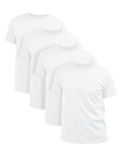 Basic Treasure Lot de 4 T-Shirts Homme 100% Coton – Tailles XL, Blanc