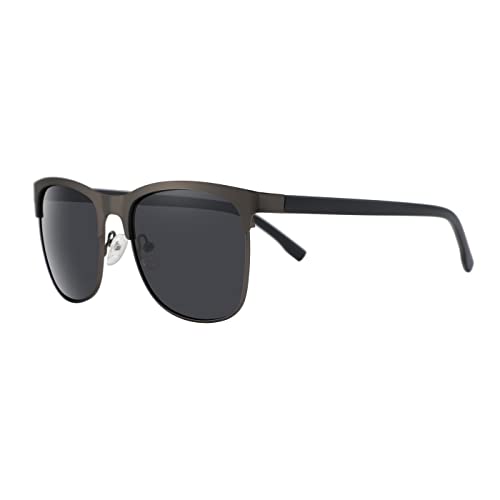 NAKED Optics Sonnenbrille Polarisiert für Herren und Damen, Unisex, Metallbügel (Grau (Schwarzes Glas)) Cover