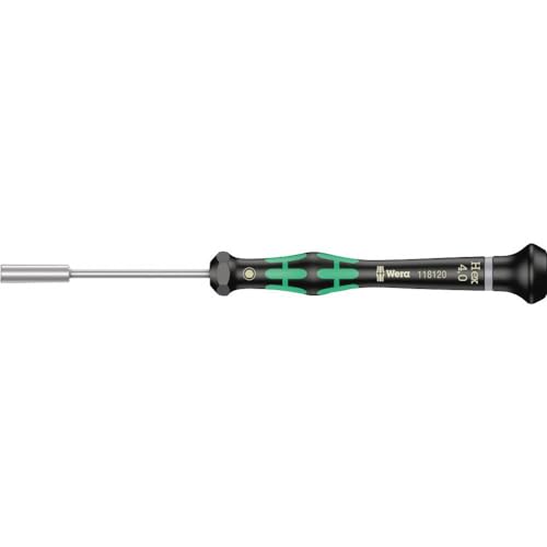 Wera 05118120001 Kraftform Micro 2069 Nutspinner Electronics Precision Screwdriver, 4mm Head, 60mm Blade Length