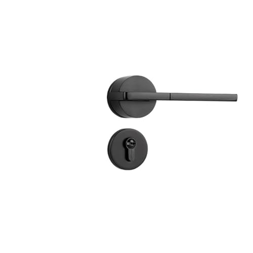 Serrure de porte fendue anti-bruit poignée solide noire double 58mm