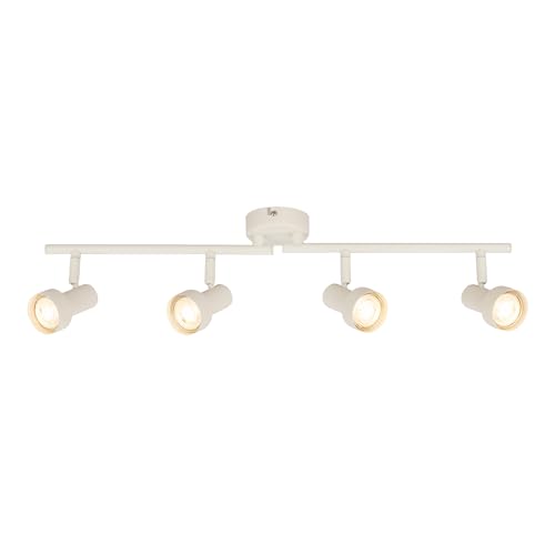 BRILONER - Foco interior techo orientable, casquillo GU10, max 9 W, plafon, focos techo, lampara de cocina, lamparas salon, lamparas de dormitorio, cocina, 60,5 cm, blanco antiguo