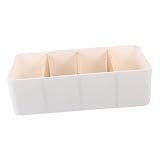 Ipetboom Caja Organizadora de Escritorio Multiuso con Compartimentos Desmontables de Bambú y Madera Blanca Organizador para Oficina y Hogar Almacenamiento Modular sin Tapa Diseño Compacto