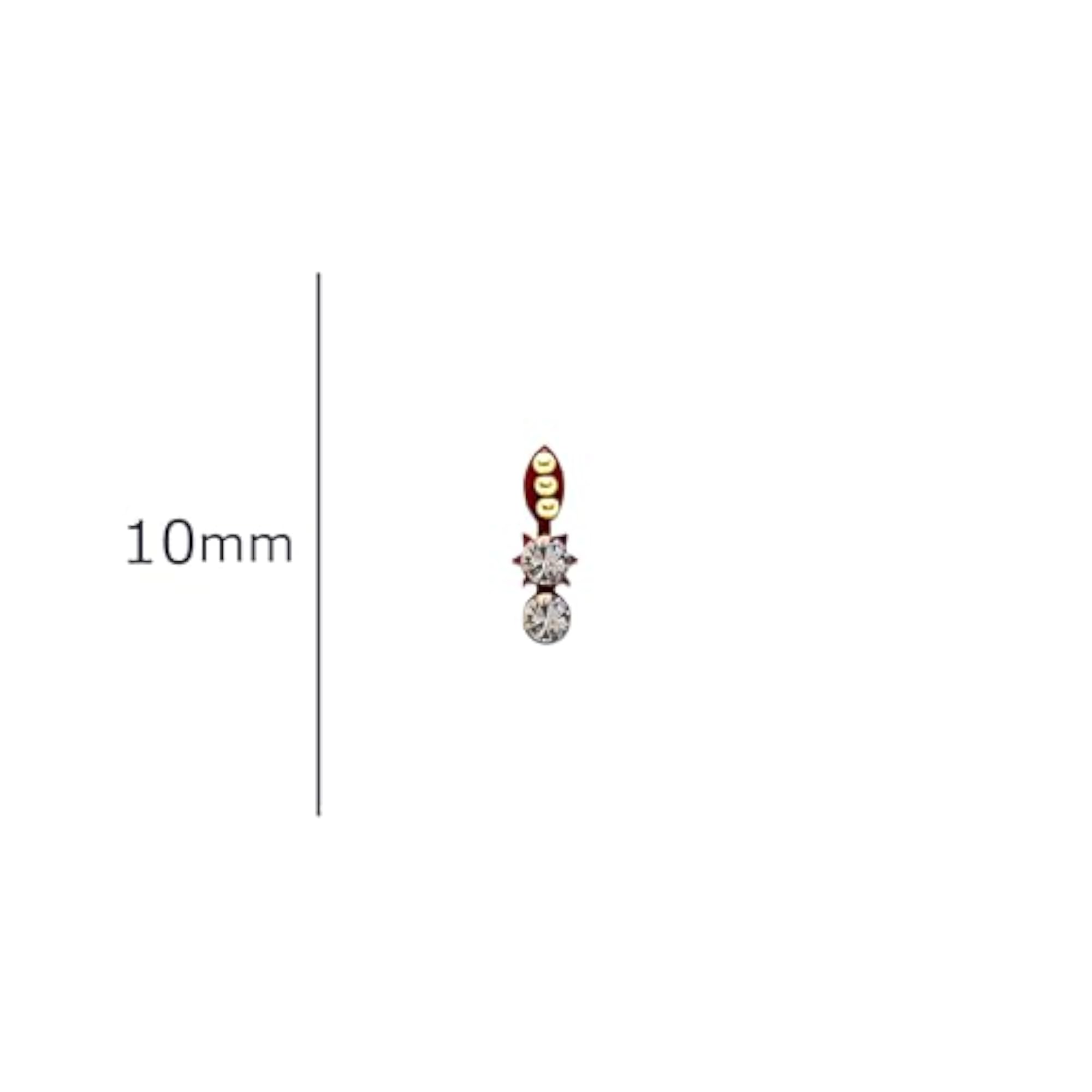 Handcrafted Red Bindis with Stones, Unique Body Art
