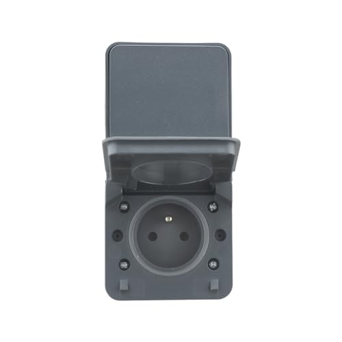 DEBFLEX Cyklone – Wechselschalter + Steckdose für den Außenbereich, wasserdicht – IP55 – Innen/Außen – Aufputz – Anthrazit – 150 x 75 x 65 mm