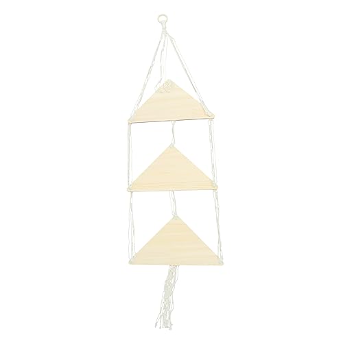 Étagère murale macramé en bois et coton au tressage artisanal