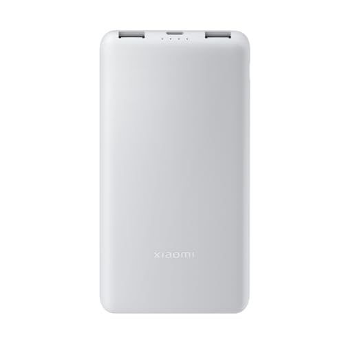 Xiaomi Power Bank 10000mAh Lite USB-C 22.5W, USB-C fast charging, charges 3 devices simultaneously, airline approved, compact external battery for iPhone Android.