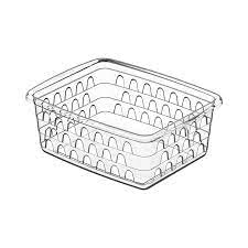 Kit Cesto Organizador Multiuso Pequeno Transparente c/10 Unidades 12x6x16cm