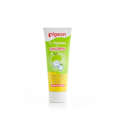 Image of Pigeon Apple Toothpaste, For babies and Children,Fluroide -free,SLS free,Color free,Paraben Free, PH friendly,45 g (Pack of 2)