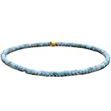✔ Auténtica pulsera de Larimar elaborada con cuentas Rondelle de 2,5 mm, finamente facetadas y pulidas para un uso de lujo.