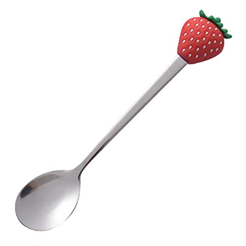 YUANMAO Dibujos animados cabeza de fruta adorable cuchara para helado cucharada té café cucharas helado postre cuchara fruta sandía kiwi cuchara rojo fresa ## s Cover