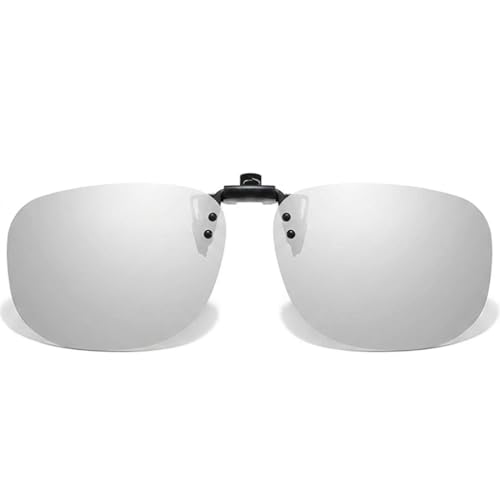 Image of Polarized Clip On Sunglasses, Flip Up Anti-Glare Driving Clip-on Shades, UV400 Protection Lens for Men Women