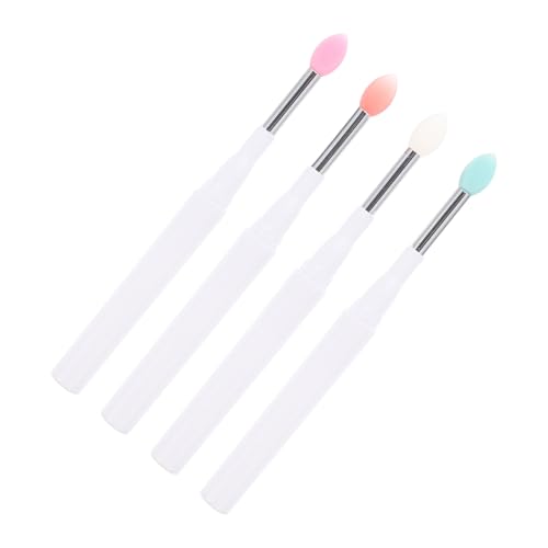 FOMIYES Elegant Silicone Lip Brush Set 4pcs Cosmetics Brush Women's Makeup Tool Eyeshadow Beauty Supplies Smooth Applicati