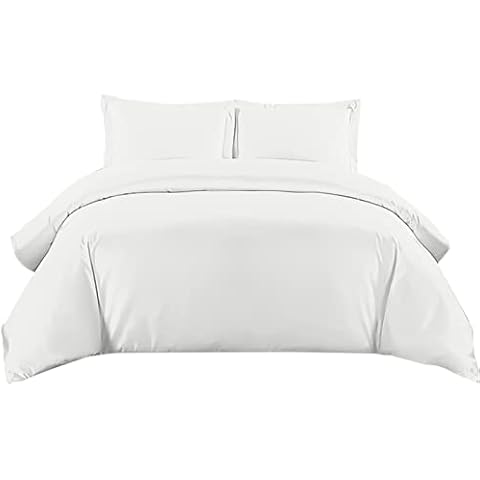 Sunshine Comforts Super king Duvet Set - 100% Soft Egyptian Cotton Quilt Superking Duvets set with Pillow Cases - Breathable & Anti Wrinkle 200 Thread Count Superking Duvet Cover Set (White) Cover