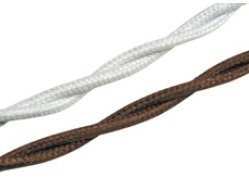 Câble tressé blanc isolation minérale 2x1.5 fil électrique Fontini