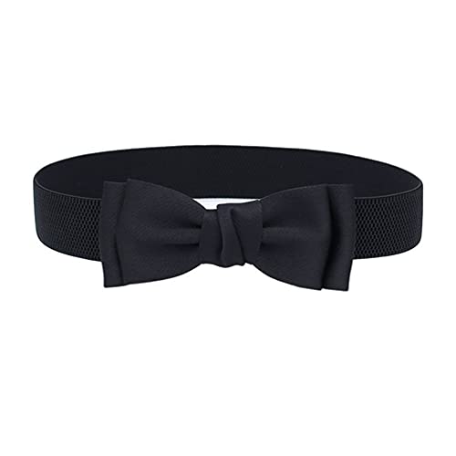 Ladies Women Fashion Bowknot Skinny Waist Belt for Dress Elastic Bow Thin Waist Belt