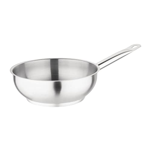 Vogue M947 Stainless Steel Saute Pan 200mm Induction Frying Kitchen Cookware Silver