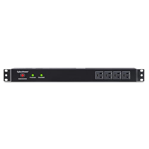 image for CyberPower RKBS15S4F8R Rackbar Surge Protector, 120V/15A, 12 Outlets, 