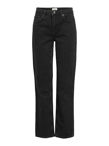 Jean straight femme Object Objsava Ellen pantalon droit denim noir