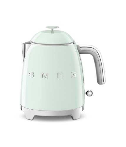 Image of SMEG Mini 50's Retro Style 3 Cup Electric Kettle with Double Wall Anti Slip Base and Water Level Indicator (Pastel Green)