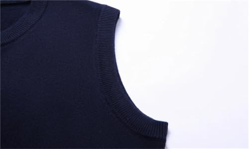 Men's Round Neck Sleeveless Sweater Vest Korean Slim Fit Business Casual Knit Pullover Vest4