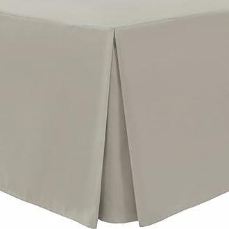Linen Home Box Pleated Base Valance Sheet Double Bed Skirt Platform Valance Sheets, Microfiber Soft Brushed Easy Care Non Iron (Double, Linen)