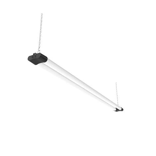 Quarterback 4FT 40W LED Shop Light with Inline Switch Dual Tube Lightweight Daylight White 5000K Surface or Suspension Mount for Garage Workshop Basement (1)