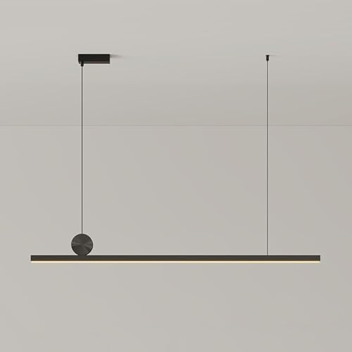 Suspension LED bureau hauteur réglable avec éclairage noir 100cm