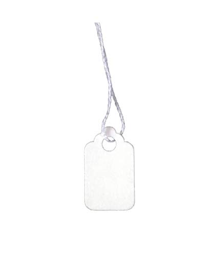 New White Strung Swing Tie Tickets Price Label Tags Size 45MM X 28MM OR E25 Pack of (100x200x300x500x1000x5000) (300PCS White Strung, 45MM X 28MM OR E25)