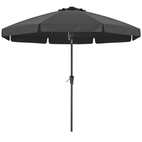 ABCCANOPY 11ft Scalloped Patio Umbrella, Outdoor Table Umbrella with Tilt and Crank, Fiberglass Ribs Deck Umbrella for Patio, Pool, Garden, Picnic (Dark Gray)