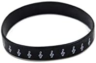 Musical Beam Note Black Silicone Wristband