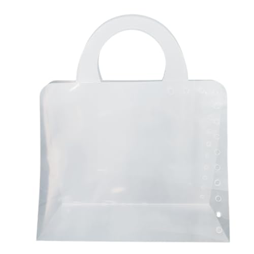 Image of Oasis Pack Of 10 Multipurpose Waterproof Transparent Bags With Handles For Floral Arrangement, Bouquets - Florist Supply, Gift Hamper Bags For Rakhi, Birthday, Diwali, House Warming & More | 30cm X 12cm X 25cm