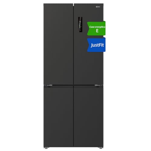 CHiQ Frigorífico Americano CCD460NGE 458L, Frigorífico 4 Puertas, Negro Clase E