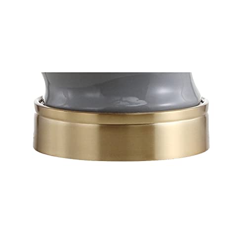 Lámpara de mesa cerámica moderna gris oscuro y oro 28 pulg. miniatura 5