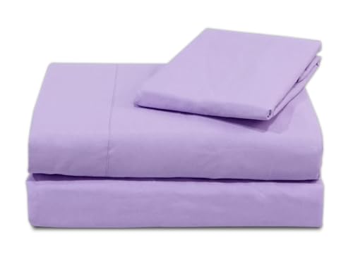 CHELY INTERMARKET Juego Sábanas 3 Piezas 105x190 200cm Violeta Sábana Bajera Ajustable Encimera Funda Almohada Cama Individual Suave Poliéster Transpirable Cómodas Lavables Hogar Verano Invierno